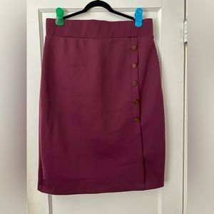Eloquii Purple Pencil Skirt with Good Button Detail Plus Size 18